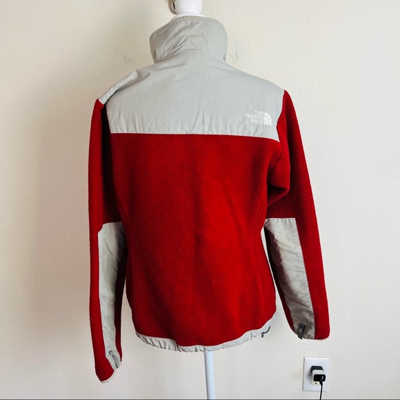 Rare North Face Red & Grey Fleece Zip Jacket Coat - Picture 2 of 12